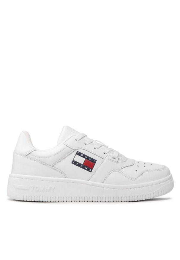 Tommy Jeans Sneakersy Retro Basket EN0EN01723 Biały. Kolor: biały. Materiał: skóra