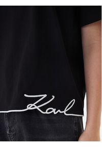Karl Lagerfeld - KARL LAGERFELD T-Shirt B1W17031 Czarny Relaxed Fit. Typ kołnierza: dekolt w karo. Kolor: czarny. Materiał: bawełna #2