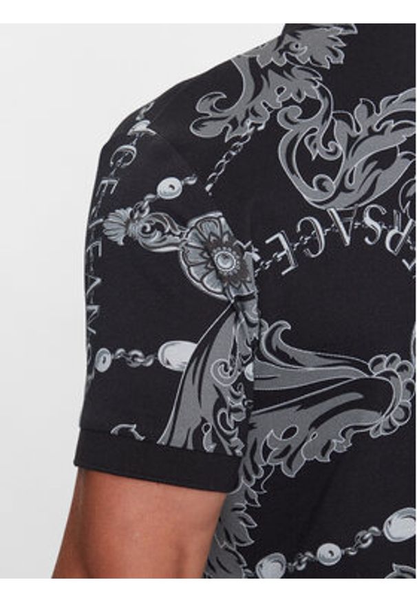 Versace Jeans Couture Polo 75GAG6S0 Czarny Regular Fit. Typ kołnierza: polo. Kolor: czarny. Materiał: bawełna