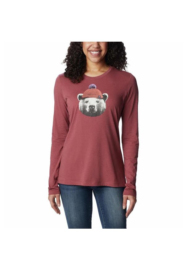 columbia - Koszulka z długiem rękawem Damska Columbia Hidden Haven LS Tee Longsleeve. Kolor: czerwony. Długość rękawa: długi rękaw. Sport: turystyka piesza