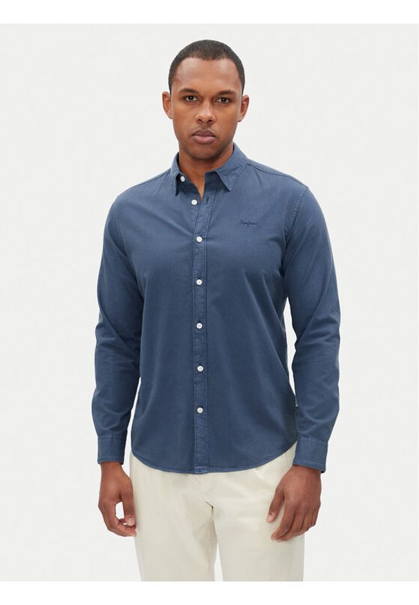 Pepe Jeans Koszula Phil PM308274 Niebieski Regular Fit. Kolor: niebieski. Materiał: bawełna