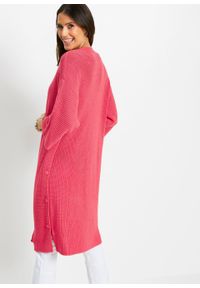 Długi sweter bez zapięcia bonprix jasny różowy. Kolor: różowy. Długość: długie #4