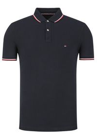 TOMMY HILFIGER - Tommy Hilfiger Polo Tipped MW0MW13080 Granatowy Slim Fit. Typ kołnierza: polo. Kolor: niebieski. Materiał: bawełna #3