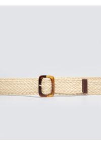 Big-Star - Pasek damski pleciony kremowy Piel 102. Kolor: kremowy. Materiał: tkanina #3