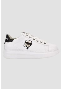 Karl Lagerfeld - KARL LAGERFELD Białe damskie sneakersy skórzane Kapri Nft Lo Lace, Rozmiar 37. Kolor: biały. Materiał: skóra. Wzór: gładki #1