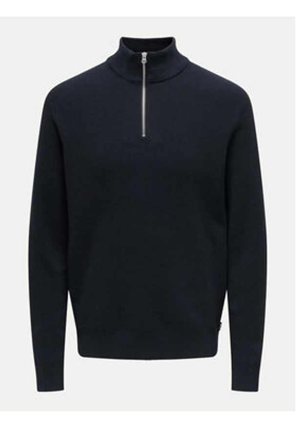Only & Sons Sweter 22023210 Granatowy Regular Fit. Kolor: niebieski. Materiał: bawełna