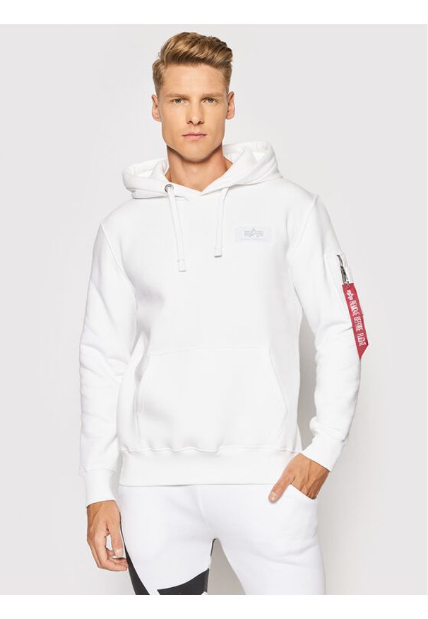 Alpha Industries Bluza Back Print 178318 Biały Regular Fit. Kolor: biały. Materiał: bawełna. Wzór: nadruk