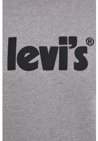 Levi's® - Levi's Bluza bawełniana męska kolor szary z kapturem z nadrukiem. Okazja: na spotkanie biznesowe. Typ kołnierza: kaptur. Kolor: szary. Materiał: bawełna. Wzór: nadruk. Styl: biznesowy