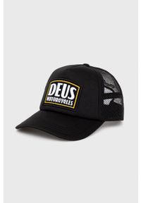 Deus Ex Machina czapka kolor czarny z aplikacją. Kolor: czarny. Wzór: aplikacja
