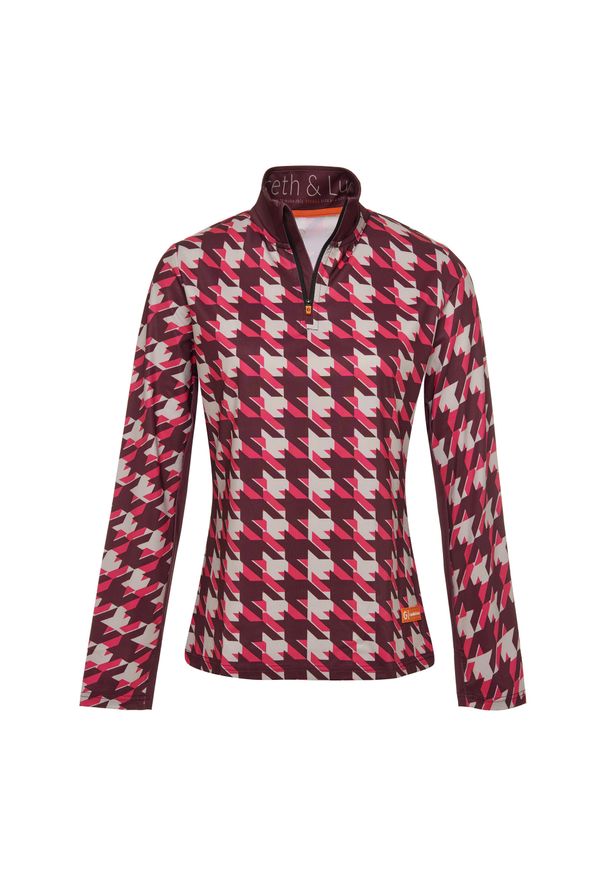 GARETH & LUCAS - Bluza narciarska Damska Gareth & Lucas The One Hundred and Eleven. Kolor: czerwony, różowy, wielokolorowy. Materiał: poliester, elastan. Sezon: zima. Sport: narciarstwo