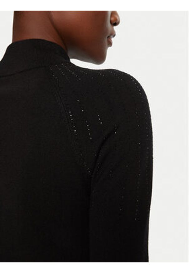 Morgan Sweter 242-MPRETTY Czarny Slim Fit. Kolor: czarny. Materiał: syntetyk