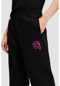 Karl Lagerfeld - KARL LAGERFELD Czarne spodnie dresowe damskie Ikonik 2.0 Jelly, Rozmiar S. Kolor: czarny. Materiał: dresówka #3