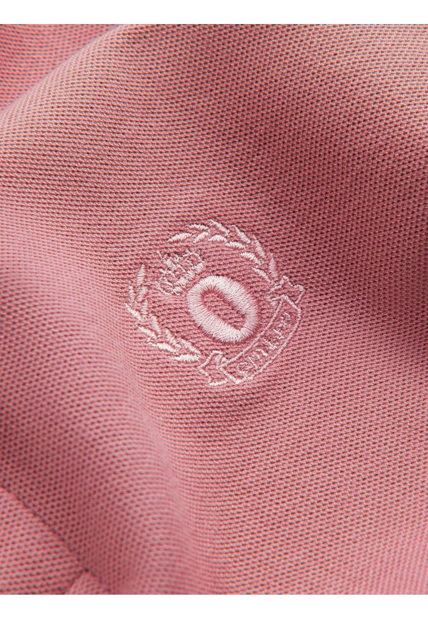 Ombre Clothing - Męska jednokolorowa koszulka polo BASIC z dzianiny pique - ciemnoróżowa V7 OM-POBS-0100 - XXL. Okazja: na co dzień. Typ kołnierza: polo. Kolor: różowy. Materiał: dzianina. Wzór: aplikacja, haft, jednolity. Styl: sportowy, wizytowy, casual