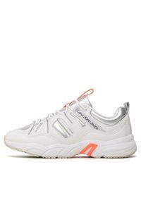 Calvin Klein Jeans Sneakersy Retro Tennis Laceup YM0YM00699 Biały. Kolor: biały. Materiał: skóra