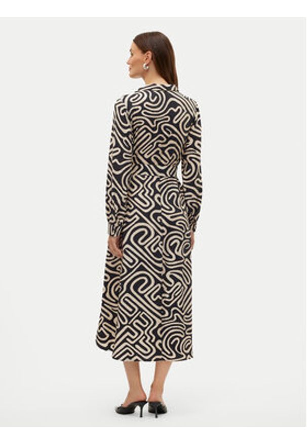 Vero Moda Sukienka koszulowa Vigdis 10323267 Czarny Regular Fit. Kolor: czarny. Materiał: wiskoza. Typ sukienki: koszulowe