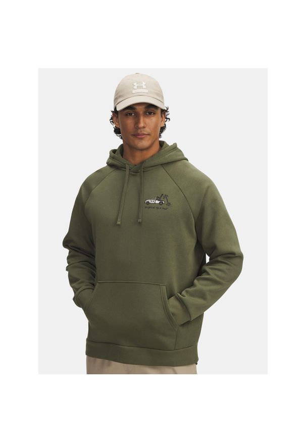 Bluza Under Armour Rival Fleece HBR Logo Hoodie. Kolor: zielony. Sport: fitness