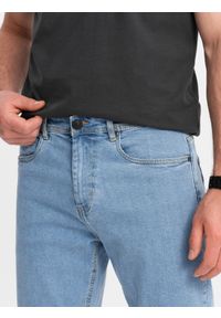 Ombre Clothing - Szorty męskie jeansowe z podwiniętymi nogawkami – błękitne V2 - Rozmiar: XL. Okazja: na co dzień. Kolor: niebieski. Materiał: jeans. Długość: krótkie. Wzór: aplikacja, ze splotem. Sezon: lato. Styl: casual, elegancki #7