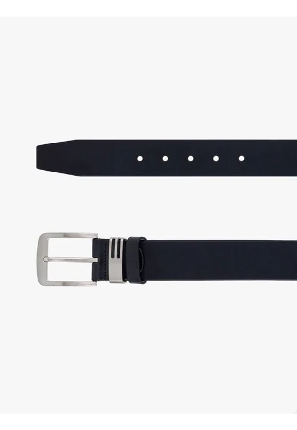 Ryłko - Granatowy pasek ze skóry licowej. Kolor: niebieski. Materiał: skóra. Styl: klasyczny, street, elegancki