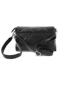 Torebka damska Filippo, pikowana z kopertowa z klapką i odpinanym paskiem, czarna, TD0342/22 BK. Kolor: czarny. Wzór: aplikacja. Materiał: pikowane. Styl: elegancki #5