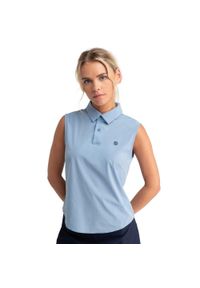 SIROKO - Koszulka polo golf techiczna damska Llorea. Typ kołnierza: golf, polo. Kolor: niebieski. Długość rękawa: bez rękawów. Styl: sportowy