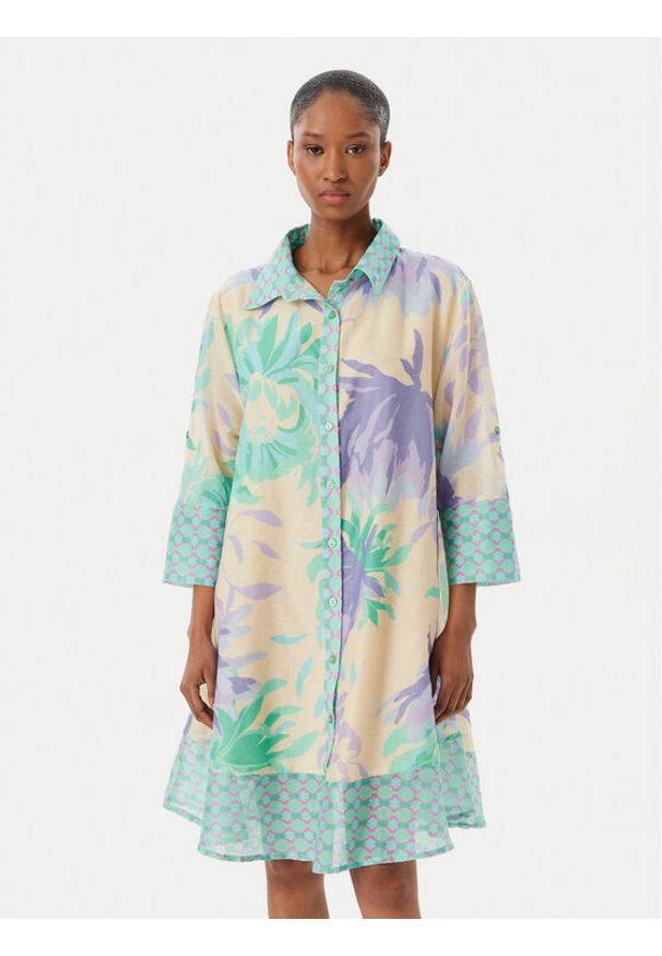 Iconique Sukienka koszulowa Madeira IC26-062 Kolorowy Relaxed Fit. Materiał: bawełna. Wzór: kolorowy