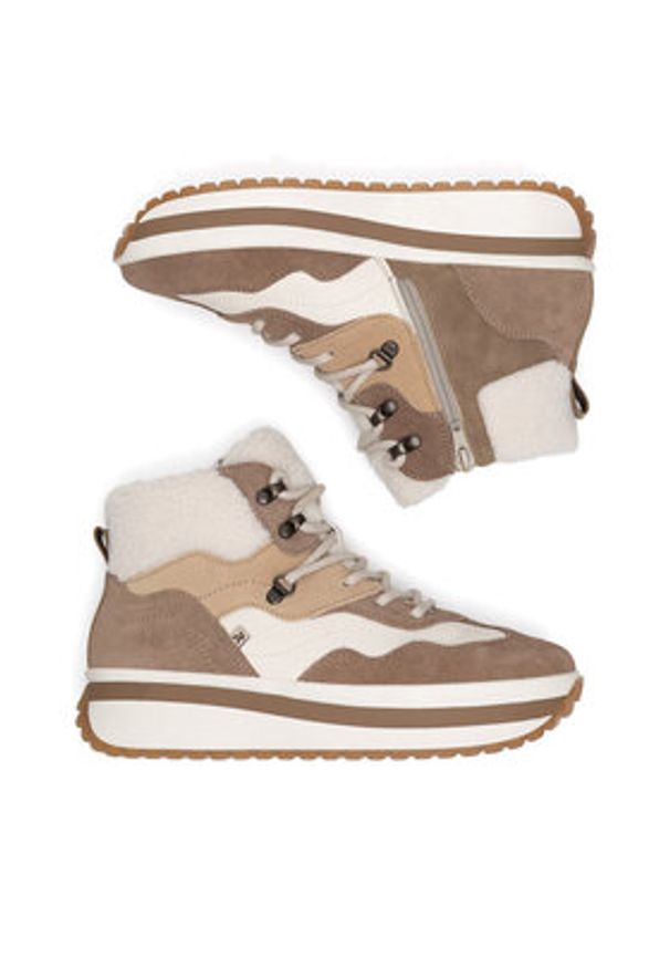 Rieker Revolution Lifestyle Sneakersy W0970-64 Beżowy. Kolor: beżowy. Materiał: zamsz, skóra