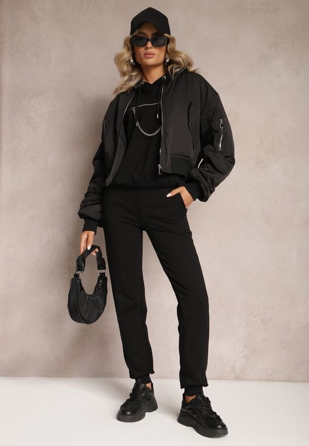 Renee - Czarny Komplet Dresowy z Bawełny Epique. Kolor: czarny. Materiał: dresówka, bawełna
