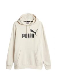 Puma - Męska Bluza Z Kapturem Essential Big Logo Evening Full Zip. Typ kołnierza: kaptur. Kolor: beżowy