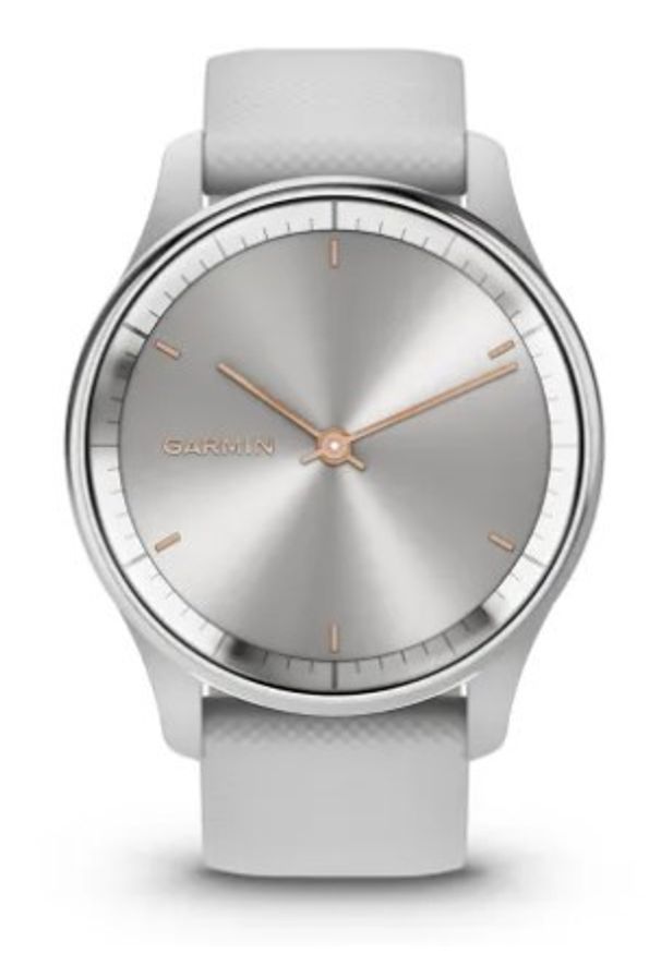 GARMIN - Garmin vivomove Trend (srebrna ramka / jasnoszara koperta / jasnoszary pasek). Rodzaj zegarka: analogowe. Kolor: srebrny, szary, wielokolorowy. Styl: młodzieżowy, klasyczny, retro