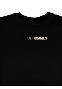 Les Hommes T-Shirt "Embrodery" | LBT1031700E | Mężczyzna | Czarny. Okazja: na co dzień. Kolor: czarny. Materiał: elastan, bawełna. Długość: długie. Styl: casual, klasyczny, elegancki #4