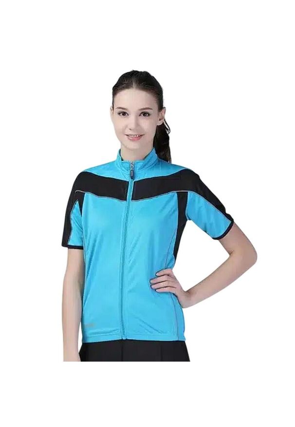 SPIRO - Damska Koszulka Bikewear Performance Z Pełnym Zamkiem Błyskawicznym. Kolor: wielokolorowy, niebieski, czarny