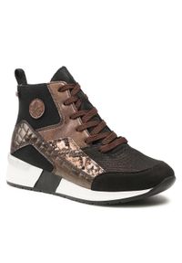 Rieker - Sneakersy RIEKER - N7610-00 Black Combination. Kolor: czarny, brązowy, wielokolorowy. Materiał: skóra, materiał