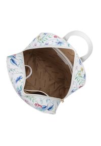 Wittchen - Damski plecak z ekoskóry w kwiaty prosty. Kolor: biały. Materiał: skóra ekologiczna. Wzór: kwiaty. Styl: elegancki #5