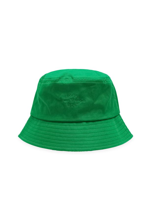Cropp - Zielony bucket hat - Zielony. Kolor: zielony. Materiał: bawełna, tkanina. Wzór: napisy, haft