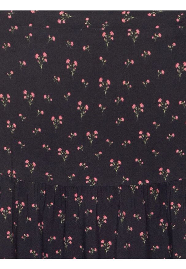 Big-Star - Spódnica damska midi z wiskozy z motywem kwiatowym czarna Vendi 906. Kolor: czarny. Materiał: wiskoza. Wzór: kwiaty. Styl: klasyczny, elegancki