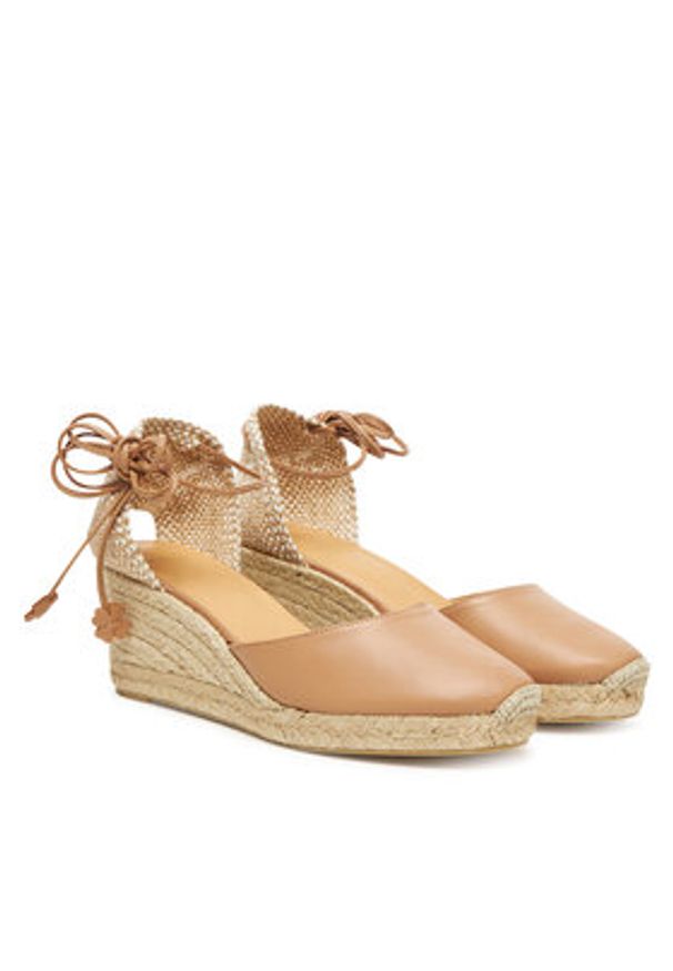 Castañer Espadryle Carina/6/250 025338 Beżowy. Kolor: beżowy. Materiał: skóra