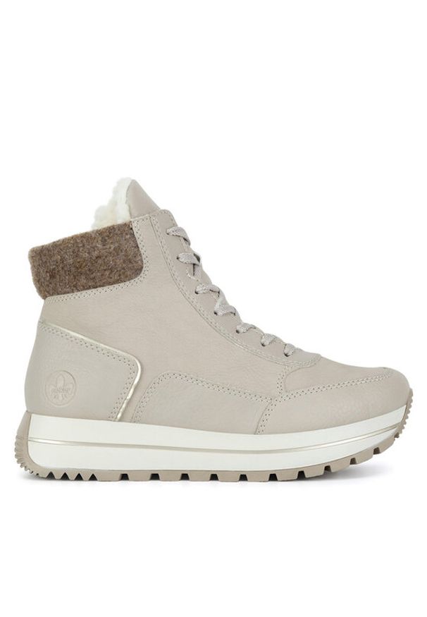 Rieker Trzewiki N4008-60 Beżowy. Kolor: beżowy. Materiał: materiał