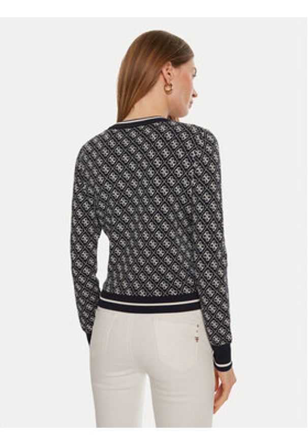 Guess Sweter Lise W4BR21 Z37K0 Granatowy Regular Fit. Kolor: niebieski. Materiał: syntetyk, wiskoza