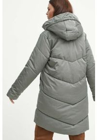 medicine - Medicine płaszcz damski kolor zielony zimowy. Kolor: zielony. Sezon: zima #2