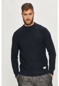 Pepe Jeans - Sweter Angelo. Okazja: na co dzień. Kolor: niebieski. Materiał: wełna, bawełna, dzianina. Długość rękawa: długi rękaw. Długość: długie. Wzór: gładki. Styl: casual #1