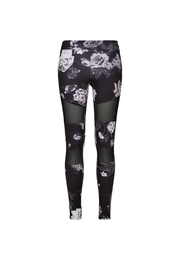 Urban Classics - Legginsy Damskie Tech Flowers Mesh Insert. Kolor: brązowy, zielony, wielokolorowy. Materiał: mesh. Sport: turystyka piesza