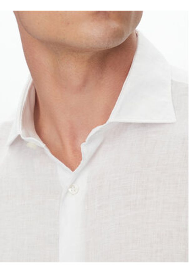 PAUL & SHARK - Paul&Shark Koszula 25413180CF Biały Regular Fit. Kolor: biały. Materiał: len