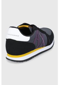 Armani Exchange - Buty. Nosek buta: okrągły. Zapięcie: sznurówki. Kolor: czarny. Materiał: materiał, guma