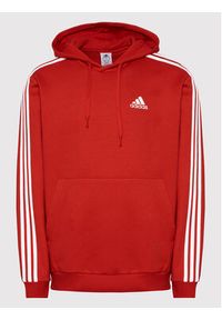 Adidas - adidas Bluza Essentials Fleece 3-Stripes GU2523 Czerwony Regular Fit. Kolor: czerwony. Materiał: bawełna #4