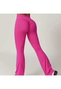 Intica - Spodnie treningowe z elastycznego materiału z wysokim stanem Oksun. Stan: podwyższony. Kolor: różowy. Materiał: materiał. Sport: fitness
