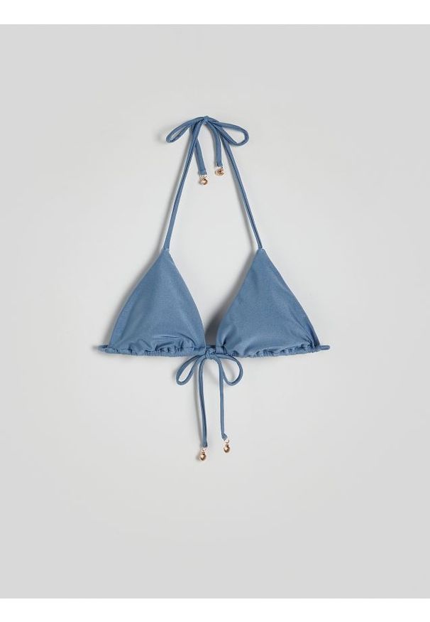 Reserved - Góra od bikini - niebieski. Kolor: niebieski. Materiał: materiał