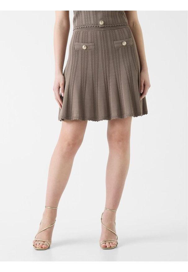Guess Spódnica mini 183312 Beżowy Classic Fit. Kolor: beżowy