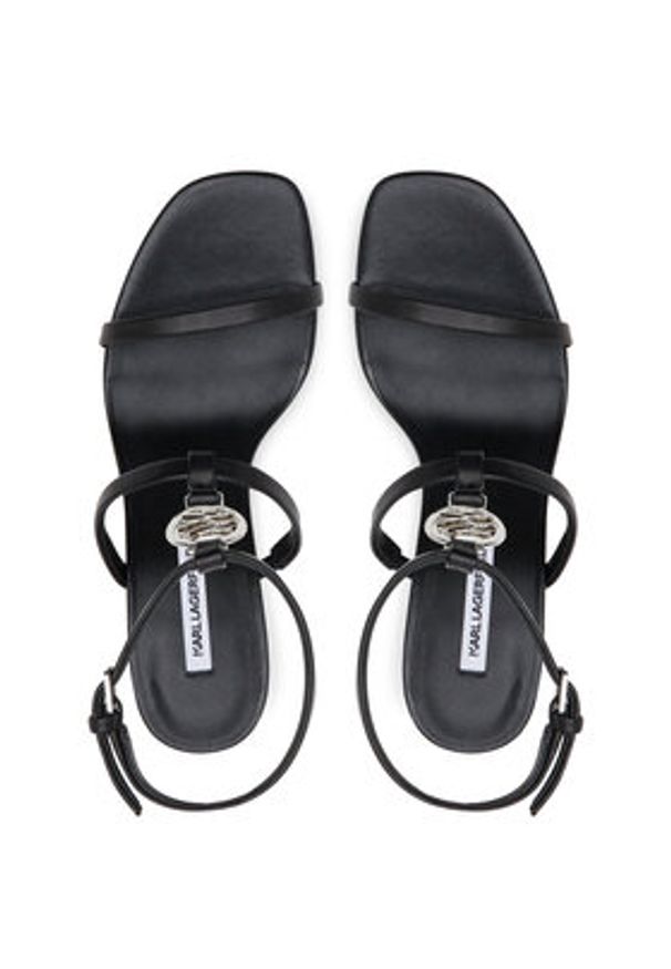 Karl Lagerfeld - KARL LAGERFELD Sandały Belvia KL32914 Czarny. Kolor: czarny. Materiał: skóra