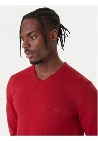 BOSS Sweter Baram 50476363 Czerwony Regular Fit. Kolor: czerwony. Materiał: wełna #3