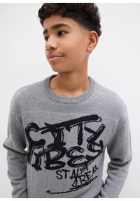 bonprix - Sweter z czystej bawełny. Kolor: szary. Materiał: bawełna